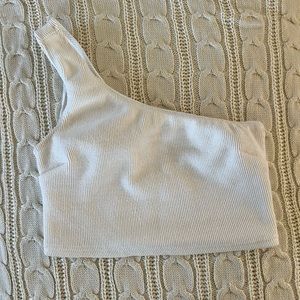 White One Strap Crop Top